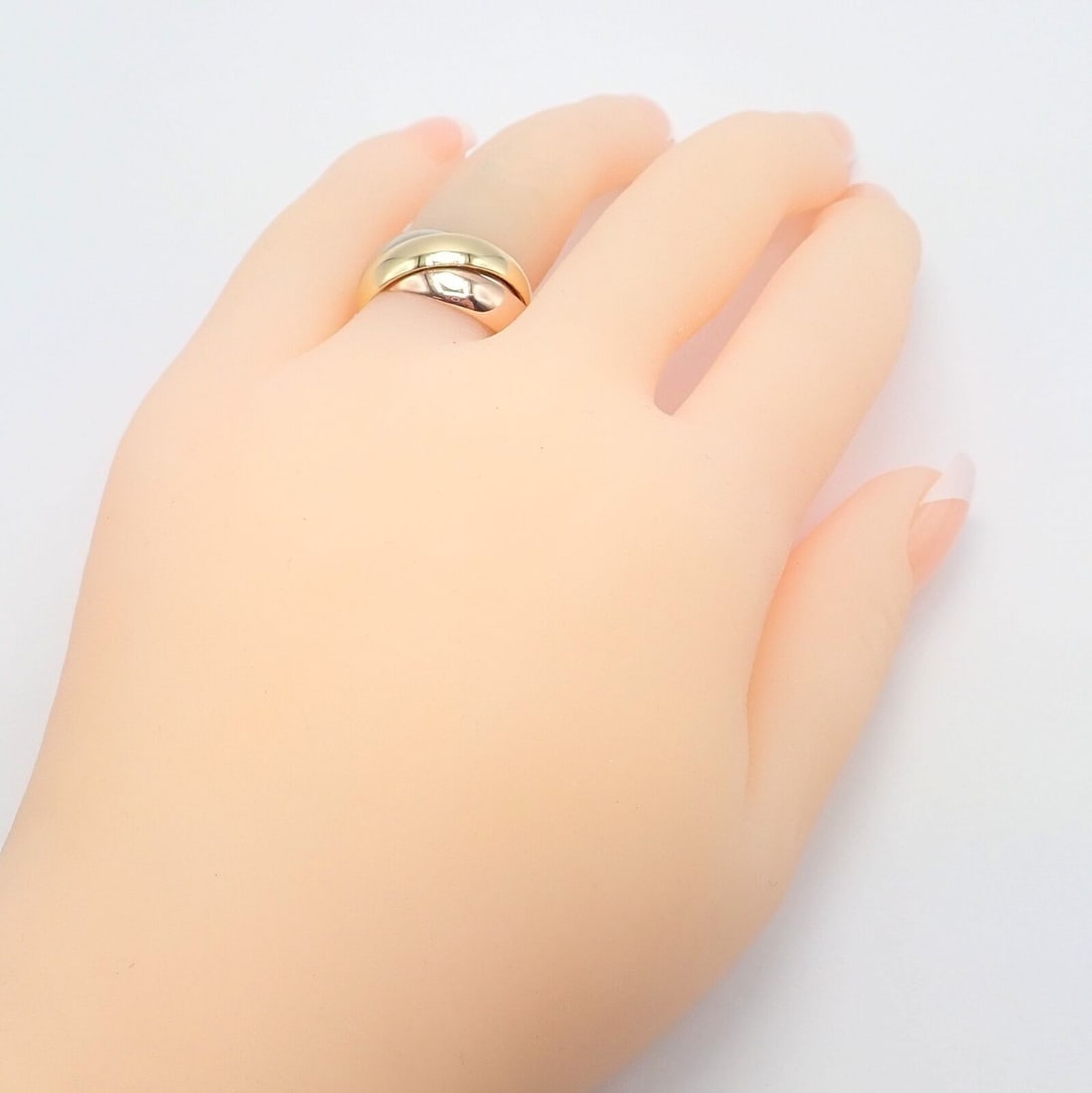 Authentic! Cartier Trinity 18k TriColor Gold Wide Band Ring 1990 - 8