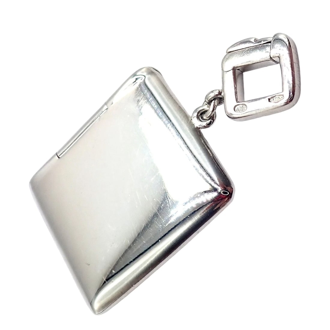 Rare! Louis Vuitton LV 18k White Gold Opening Envelope Letter Charm Pendant - 7