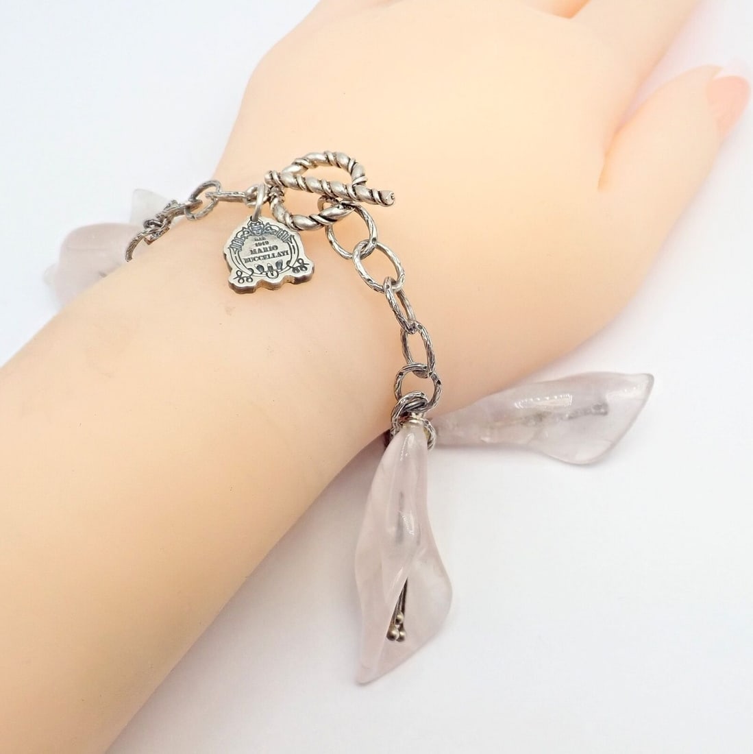 Rare! Vintage Mario Buccellati Silver Quartz Calla Lily Bracelet - 4