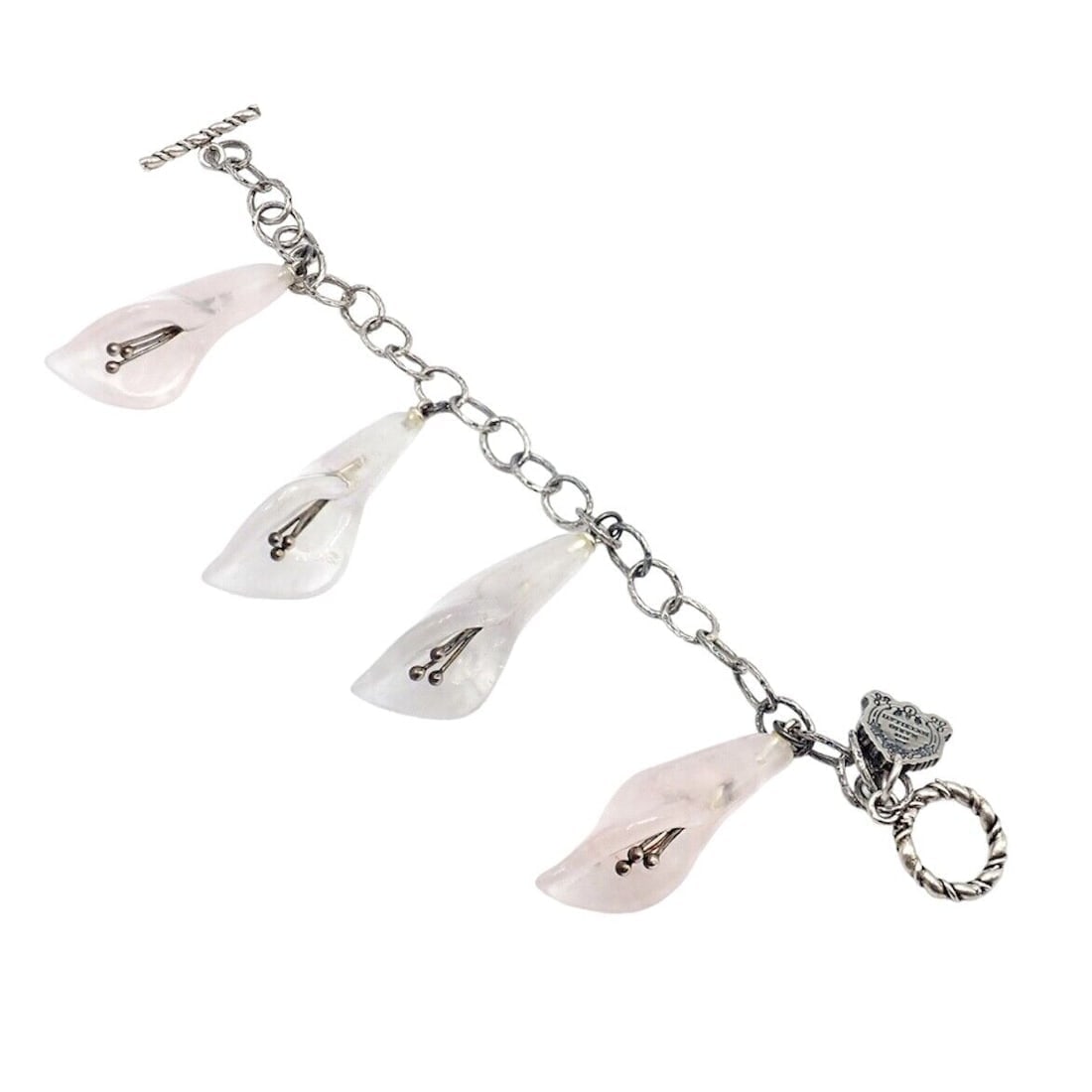 Rare! Vintage Mario Buccellati Silver Quartz Calla Lily Bracelet - 9