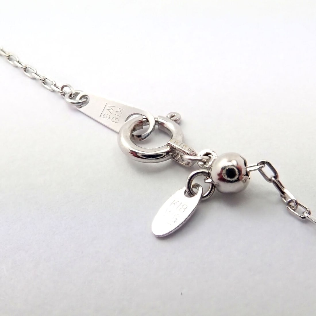 Authentic! Loree Rodkin 18k White Gold Diamond Skull Crossbones Pendant Necklace - 7