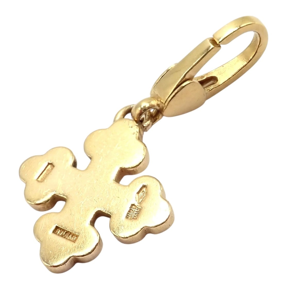 Rare! Bvlgari Bulgari 18k Yellow Gold Maltese Cross Charm Pendant - 3