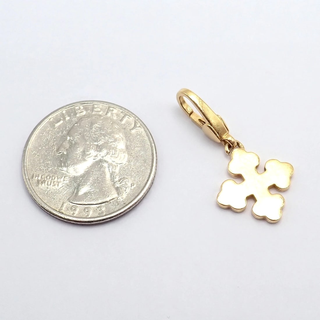 Rare! Bvlgari Bulgari 18k Yellow Gold Maltese Cross Charm Pendant - 4