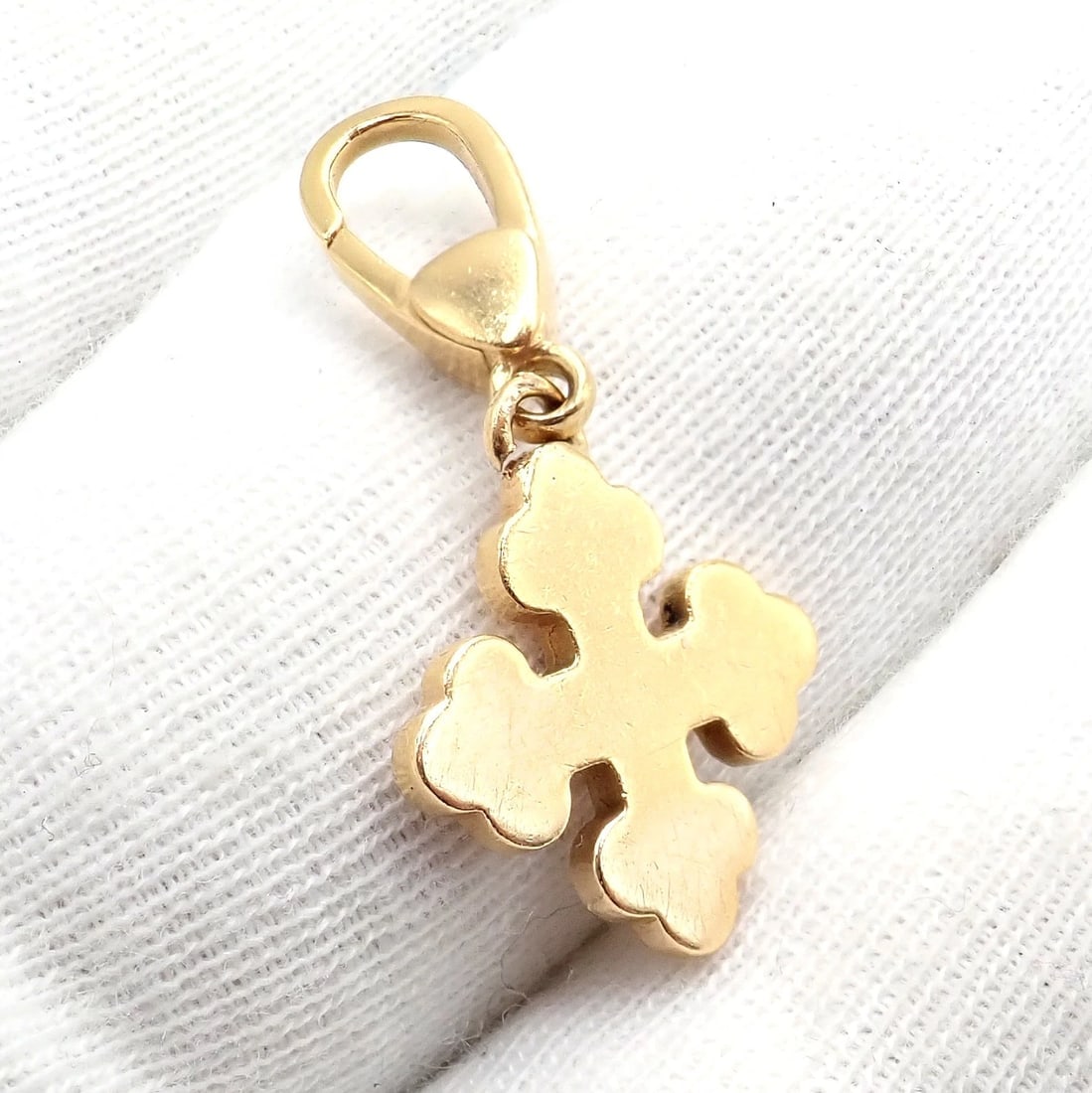 Rare! Bvlgari Bulgari 18k Yellow Gold Maltese Cross Charm Pendant - 5
