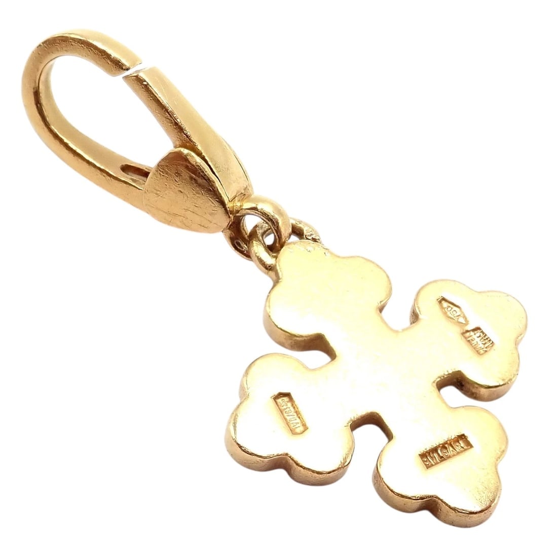 Rare! Bvlgari Bulgari 18k Yellow Gold Maltese Cross Charm Pendant - 8