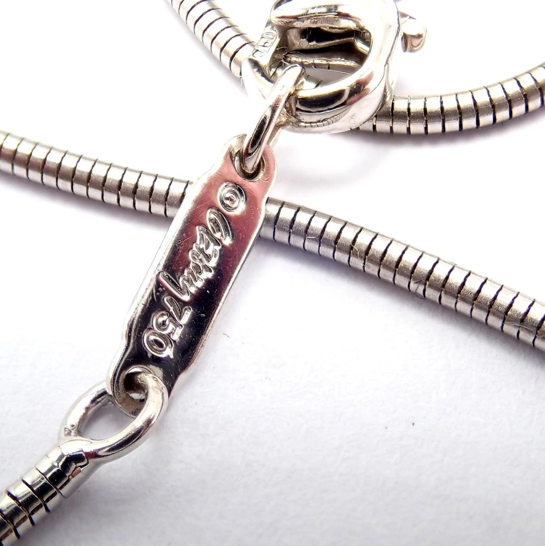 Authentic Tiffany & Co 18k White Gold Frank Gehry Diamond Torque Square Necklace - 7