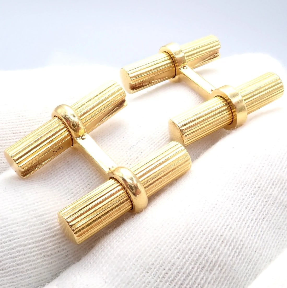 Vintage! Authentic Van Cleef & Arpels 18k Yellow Gold Bar Cufflinks - 7