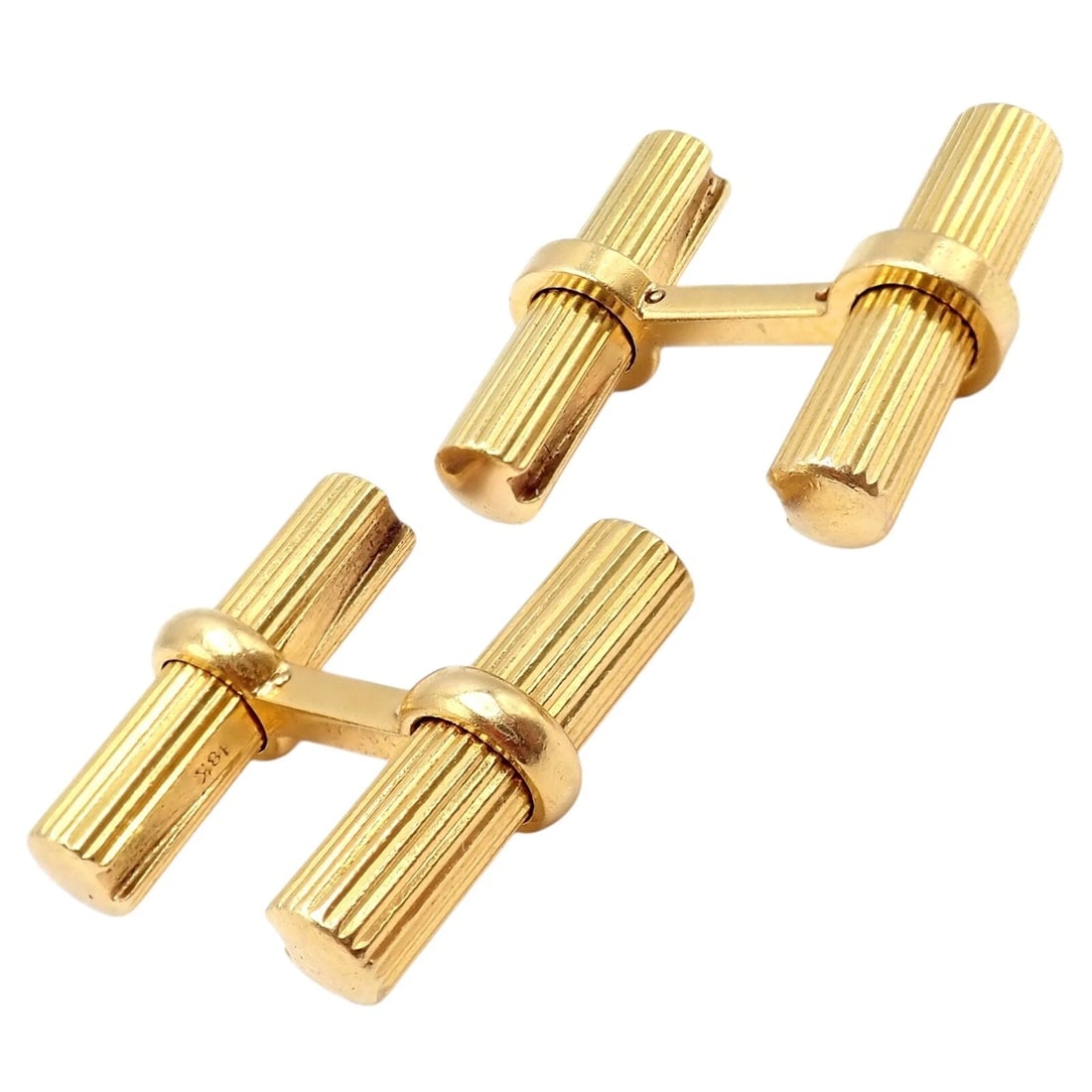 Vintage! Authentic Van Cleef & Arpels 18k Yellow Gold Bar Cufflinks - 9