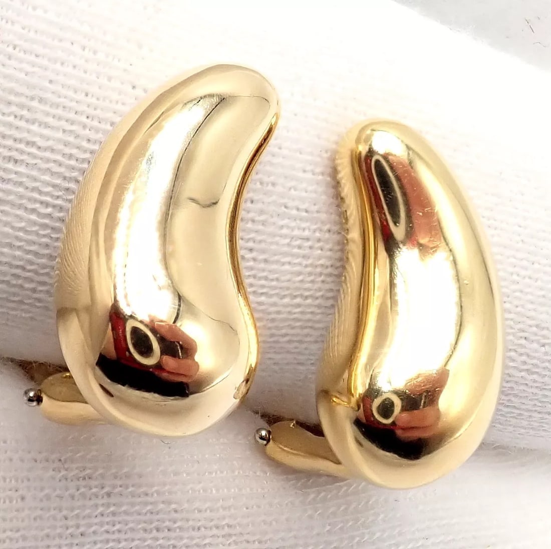 Authentic Tiffany & Co Peretti 18k Yellow Gold Teardrop Earrings - 8
