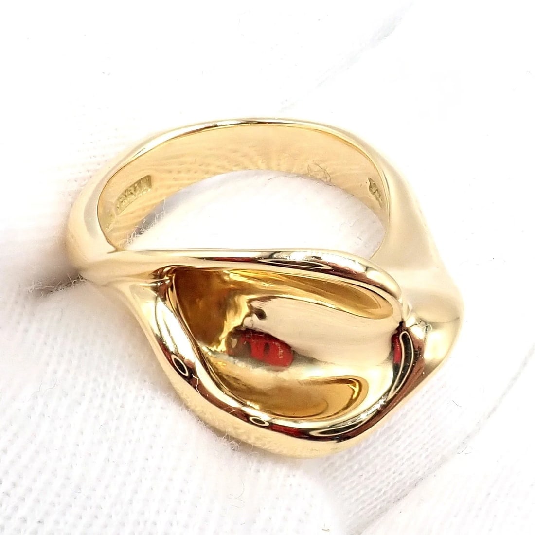 Authentic! Vintage Tiffany & Co. 18k Yellow Gold Peretti Calla Lily Ring Sz 5 - 5