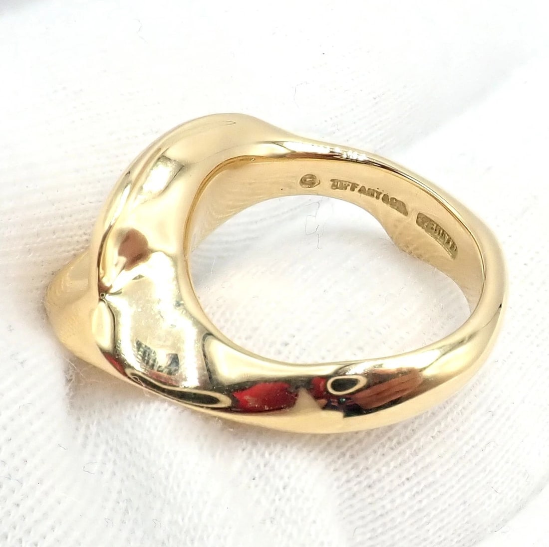 Authentic! Vintage Tiffany & Co. 18k Yellow Gold Peretti Calla Lily Ring Sz 5 - 6