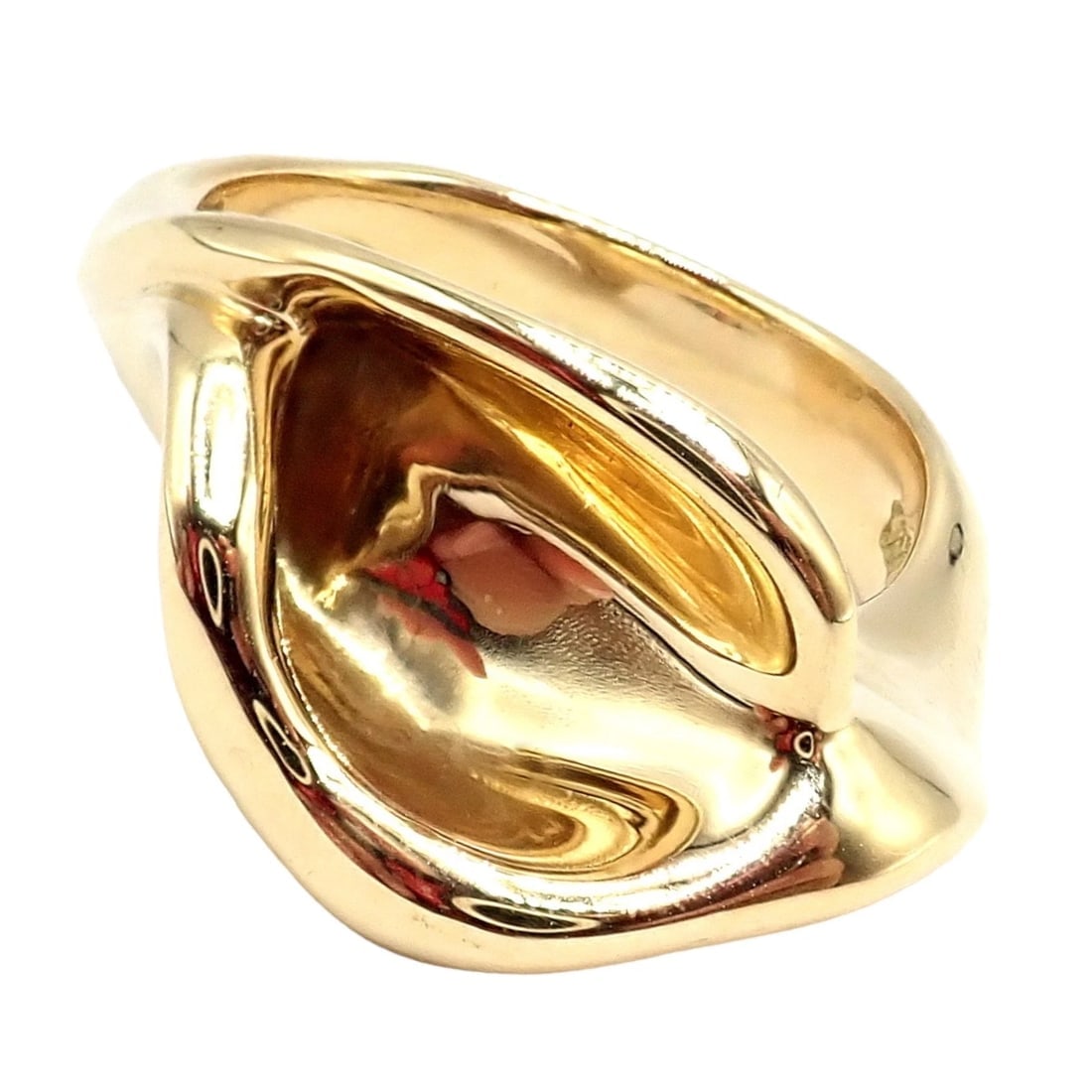 Authentic! Vintage Tiffany & Co. 18k Yellow Gold Peretti Calla Lily Ring Sz 5 - 9