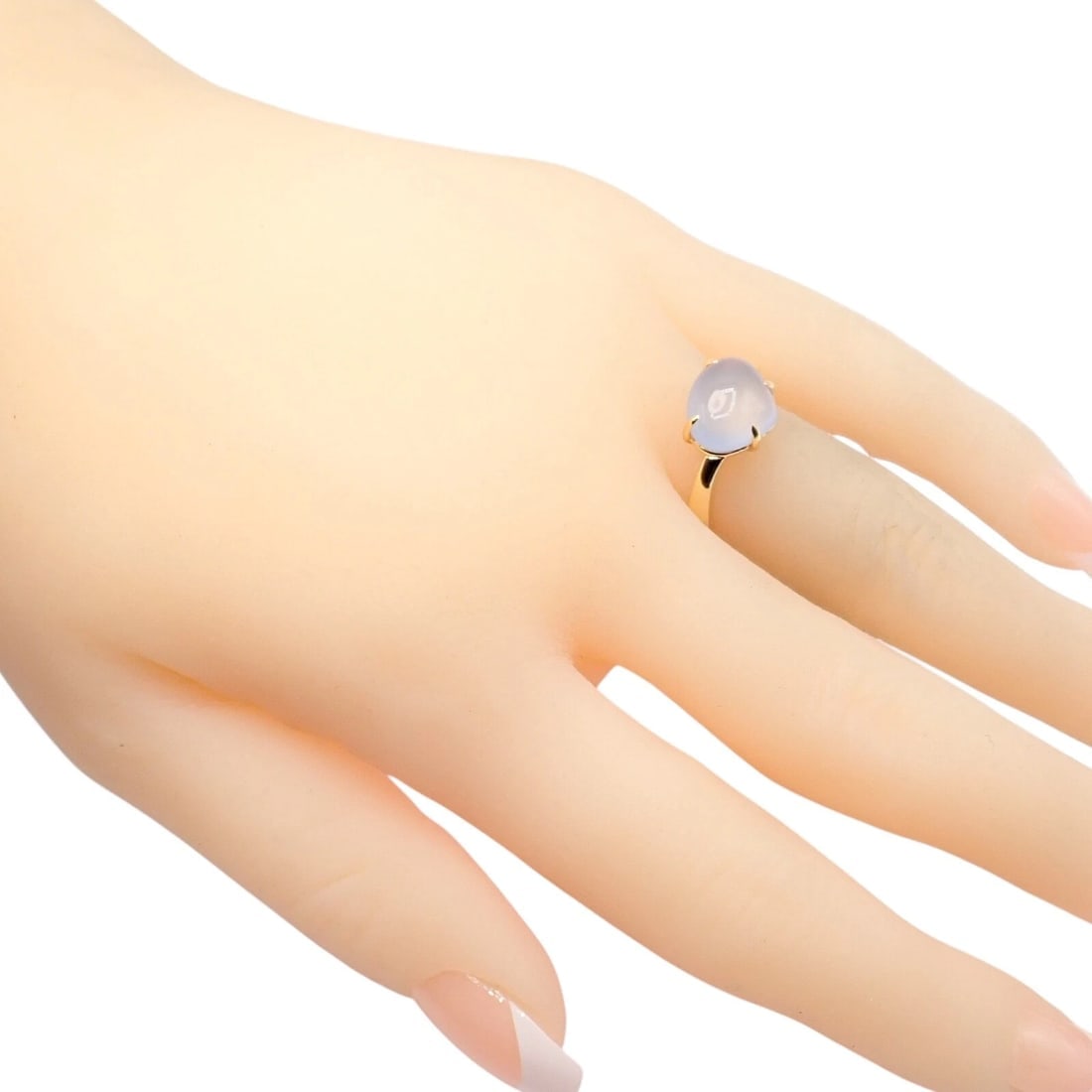 Authentic! Bulgari 18k Yellow Gold Mediterranean Eden Chalcedony Ring Size 5.75 - 2
