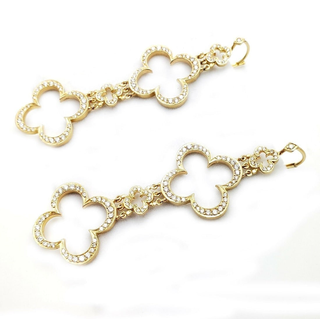Ultra Rare Large Loree Rodkin 18k Yellow Gold 3ctw Diamond Cross Earrings - 3