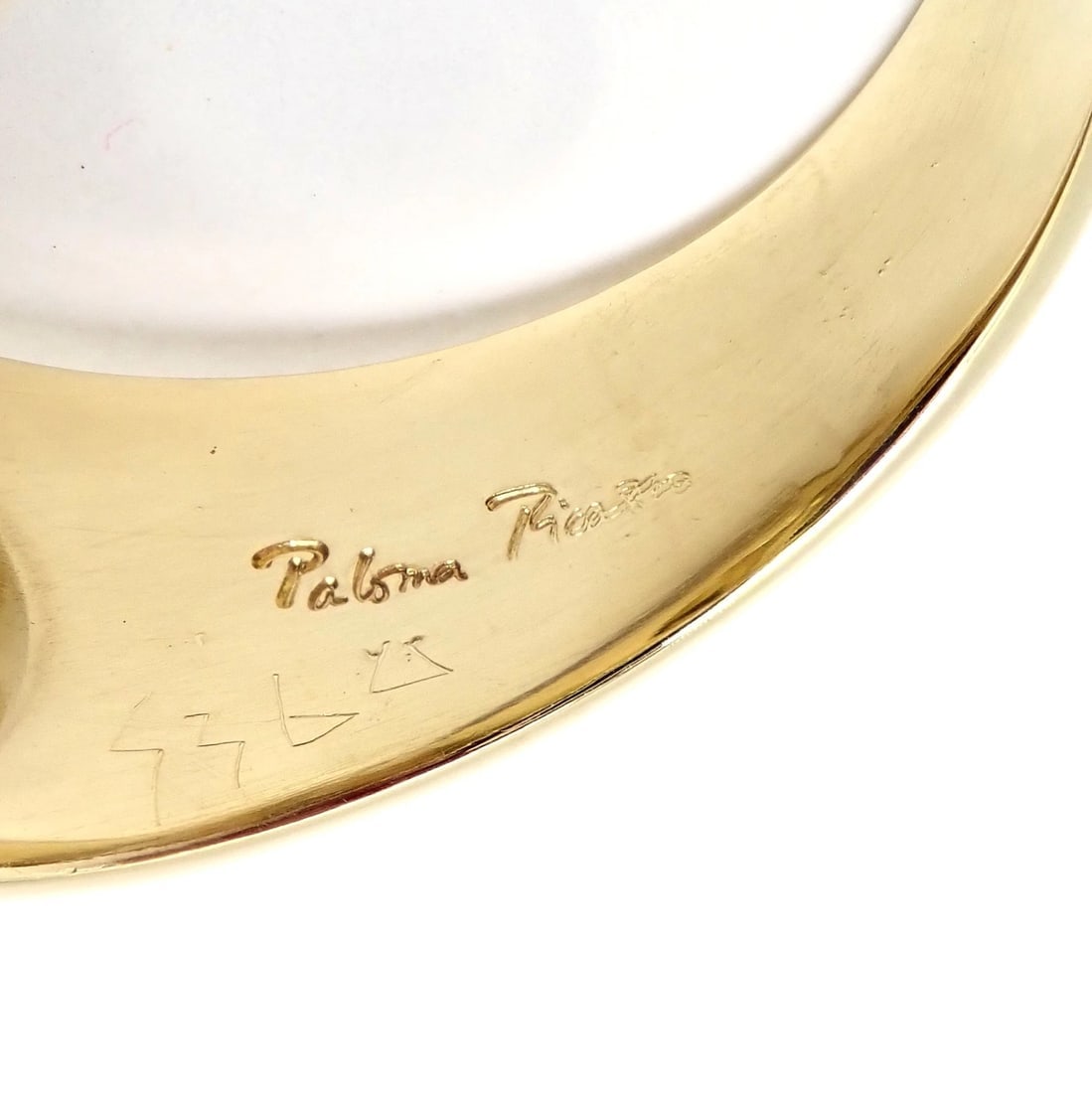 Authentic! Tiffany & Co Paloma Picasso 18k Yellow Gold Large Lapis Oval Ring - 6