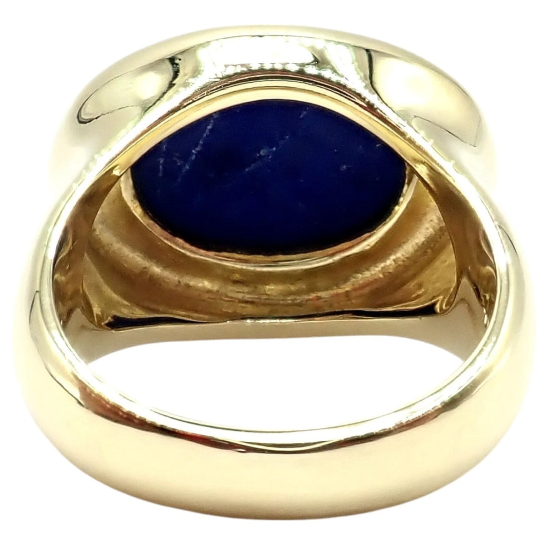 Authentic! Tiffany & Co Paloma Picasso 18k Yellow Gold Large Lapis Oval Ring - 7