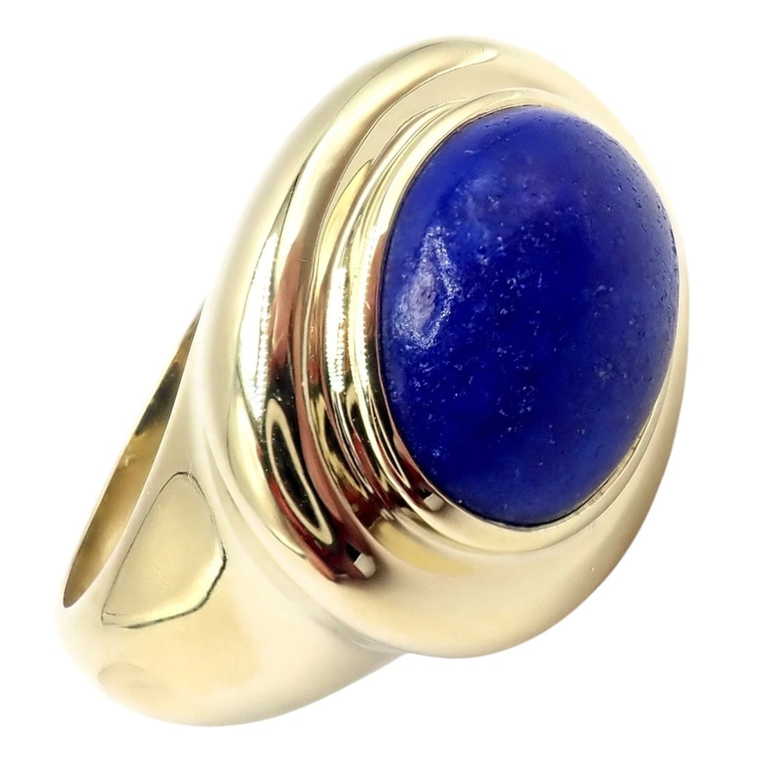 Authentic! Tiffany & Co Paloma Picasso 18k Yellow Gold Large Lapis Oval Ring - 8