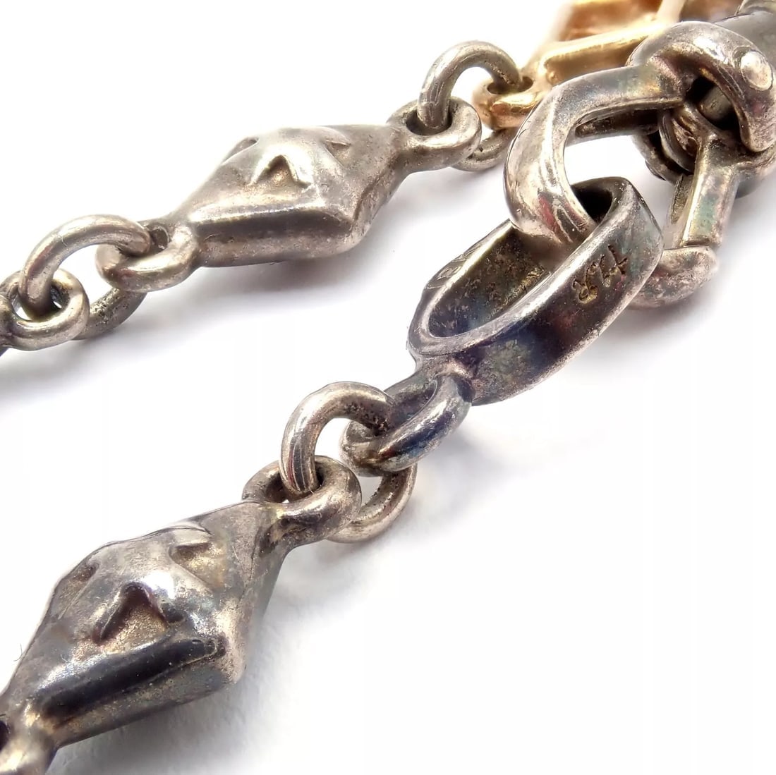 Authentic! Loree Rodkin 18k Yellow Gold + Silver 16" Chain Necklace - 5
