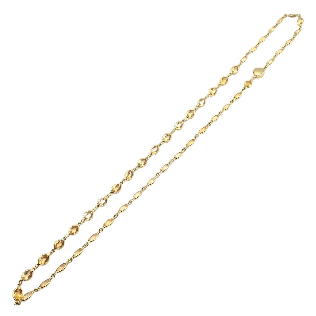 Rare! Authentic Laura Munder 18k Yellow Gold Citrine Long 24" Necklace - 6