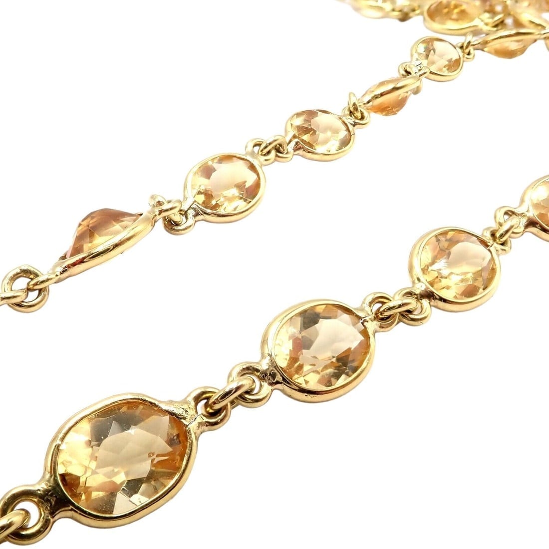 Rare! Authentic Laura Munder 18k Yellow Gold Citrine Long 24" Necklace - 8