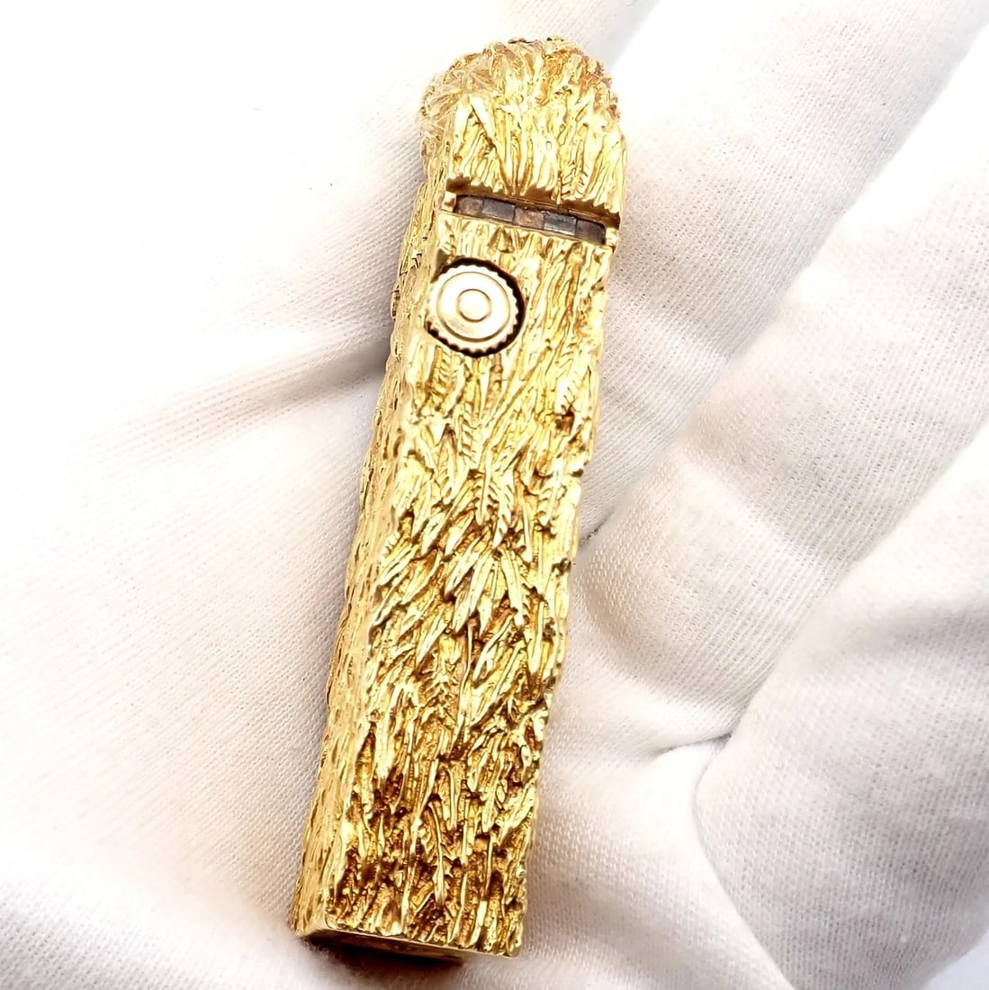 Vintage Dunhill 18k Yellow Gold Ruby Emerald Eagle Rollagas Lighter 1950's - 7