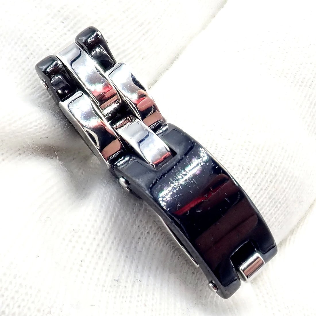 Cartier 18k White Gold Diamond Ceramic Maillon Panthere Ring Size 51 US 5.75 - 9