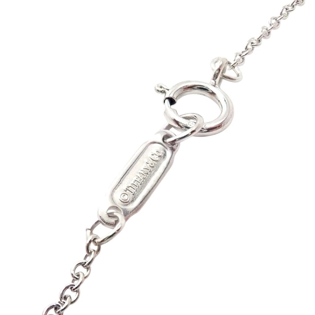 Authentic! Tiffany & Co 18k White Gold Diamond Square Necklace Belgium - 3