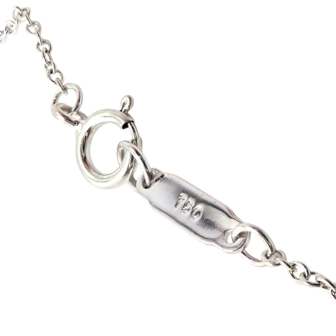 Authentic! Tiffany & Co 18k White Gold Diamond Square Necklace Belgium - 6