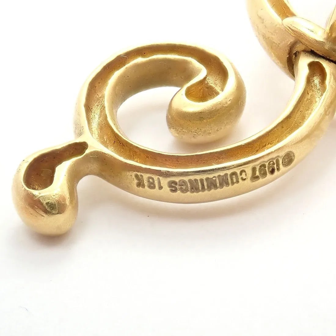 Rare! Authentic Vintage Angela Cummings 18k Yellow Gold Curl Earrings - 5