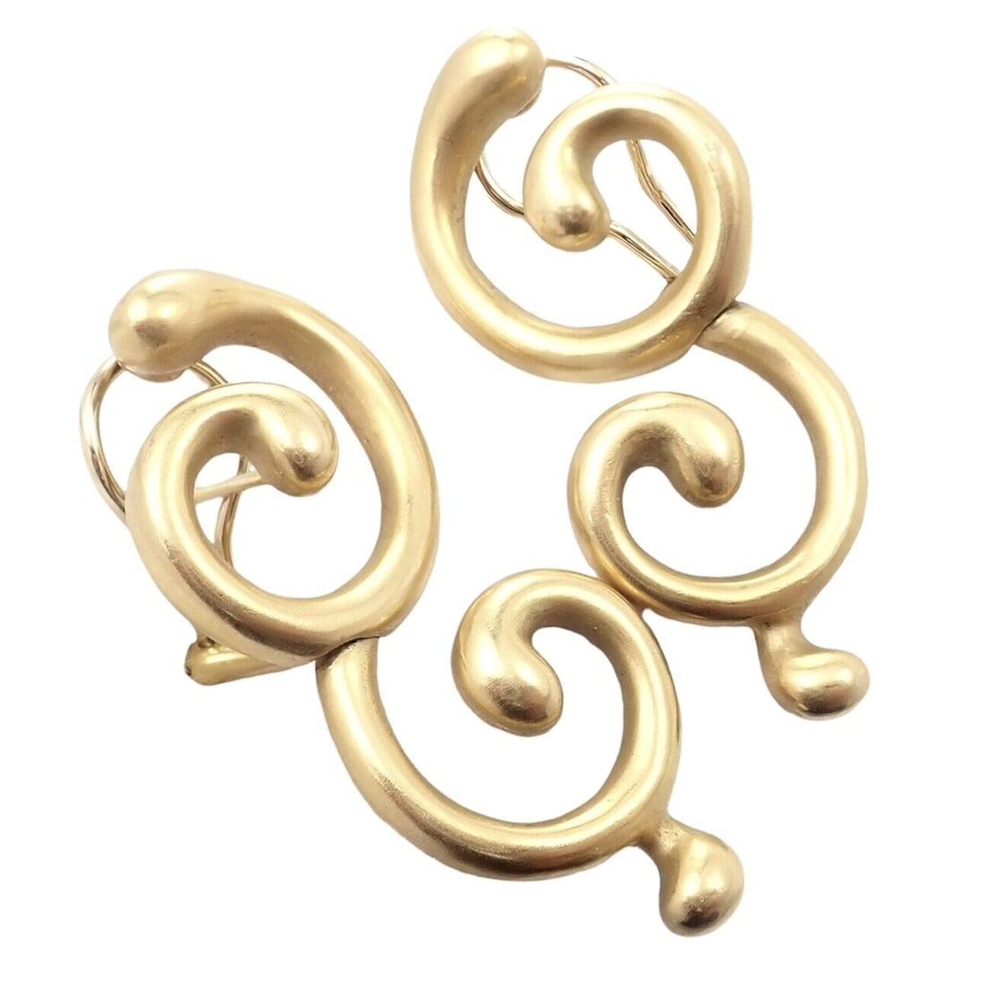 Rare! Authentic Vintage Angela Cummings 18k Yellow Gold Curl Earrings - 6