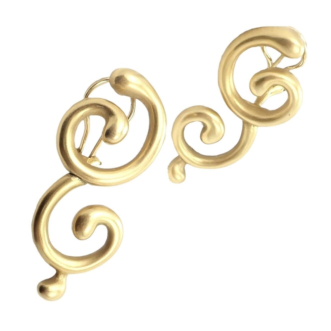 Rare! Authentic Vintage Angela Cummings 18k Yellow Gold Curl Earrings - 7