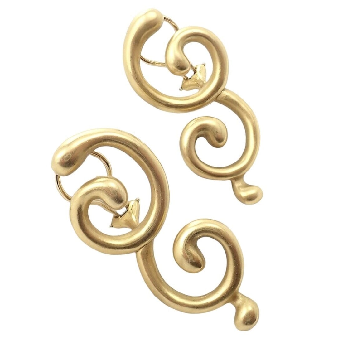 Rare! Authentic Vintage Angela Cummings 18k Yellow Gold Curl Earrings - 8