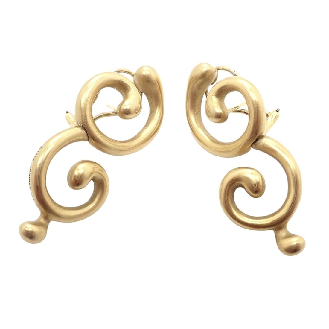 Rare! Authentic Vintage Angela Cummings 18k Yellow Gold Curl Earrings - 9