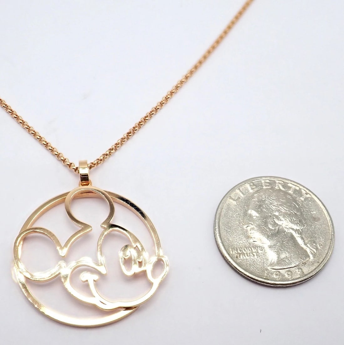 Rare! Chopard Disney World 18k Rose Gold Mickey Mouse Necklace - 7