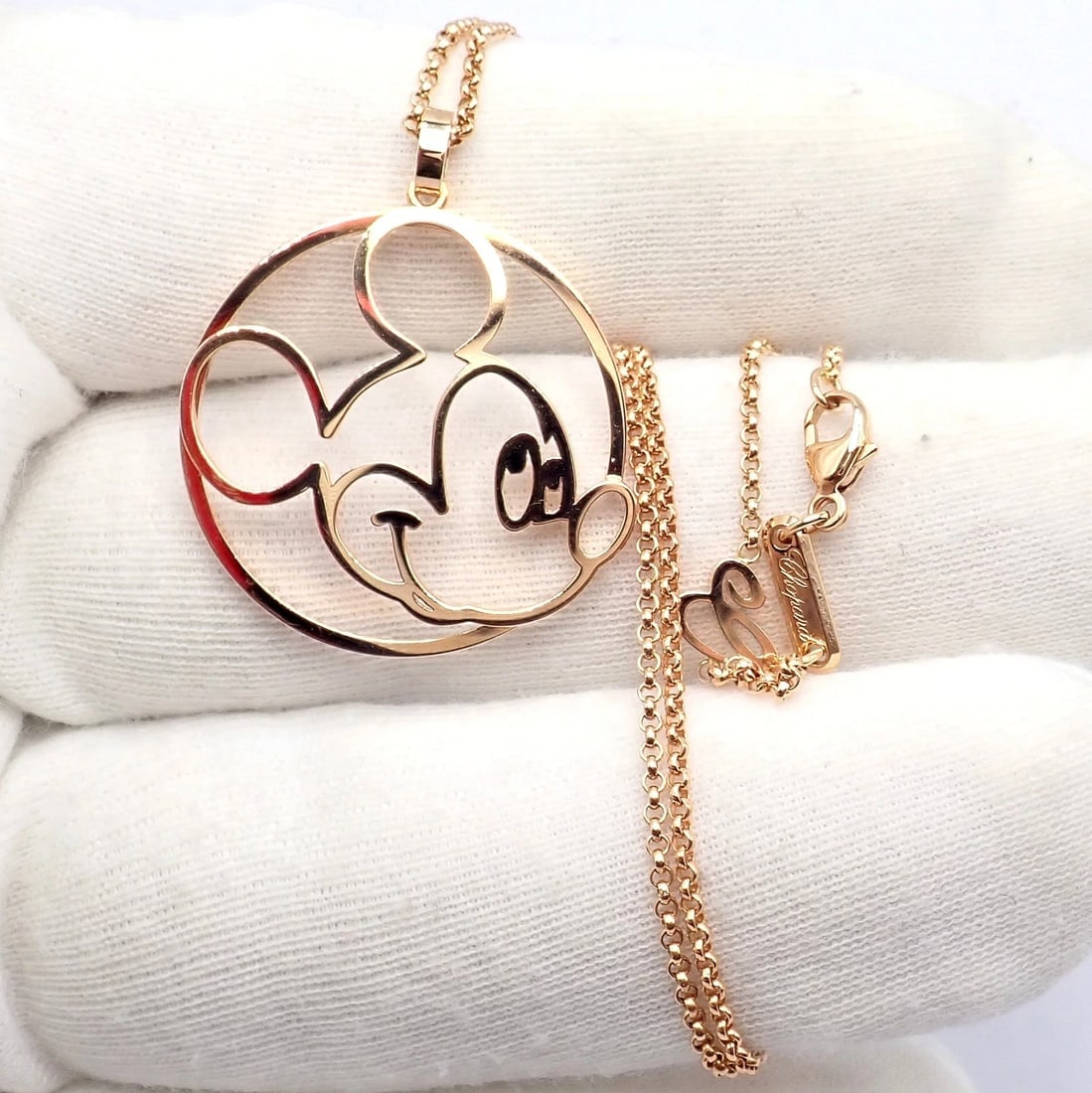 Rare! Chopard Disney World 18k Rose Gold Mickey Mouse Necklace - 9