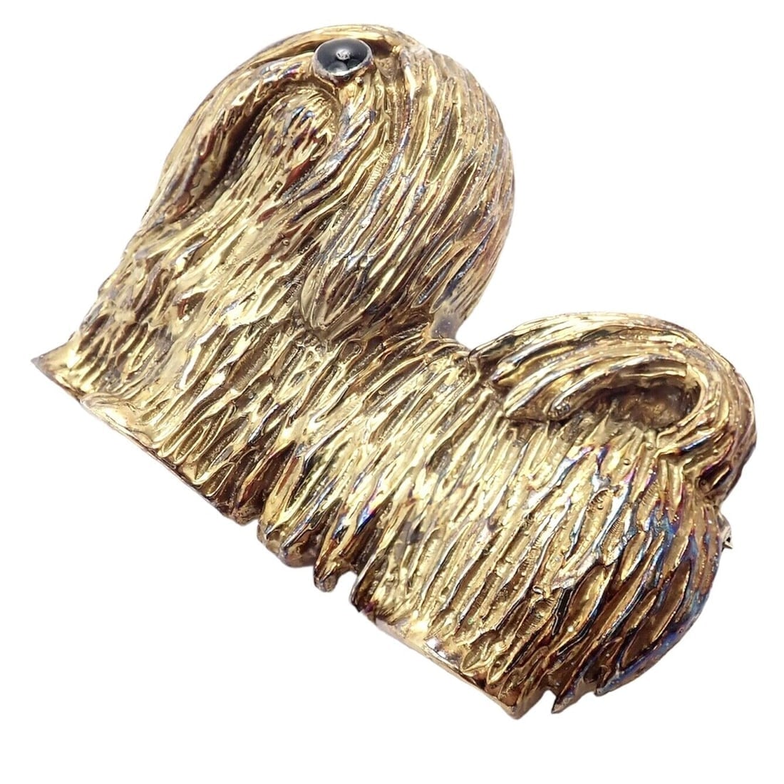 Rare! Vintage Tiffany & Co 14k Yellow Gold Enamel Dog Shih Tzu Brooch Pin 1960's - 6