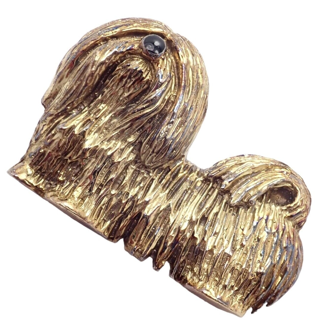 Rare! Vintage Tiffany & Co 14k Yellow Gold Enamel Dog Shih Tzu Brooch Pin 1960's - 9