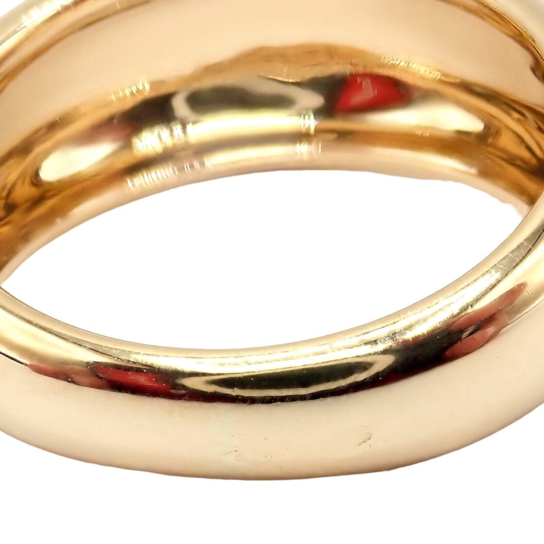 Rare! Authentic Van Cleef & Arpels 18k Yellow Gold Coral Heart Ring sz 4.5 - 11