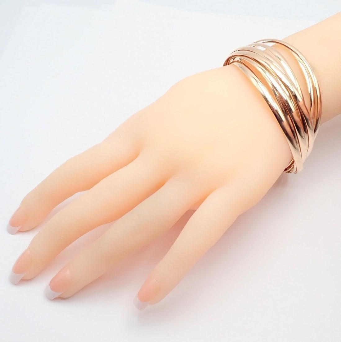 Authentic! Tiffany & Co 18k Rose Gold 9 Row Melody Calife Picasso Large Bracelet - 10