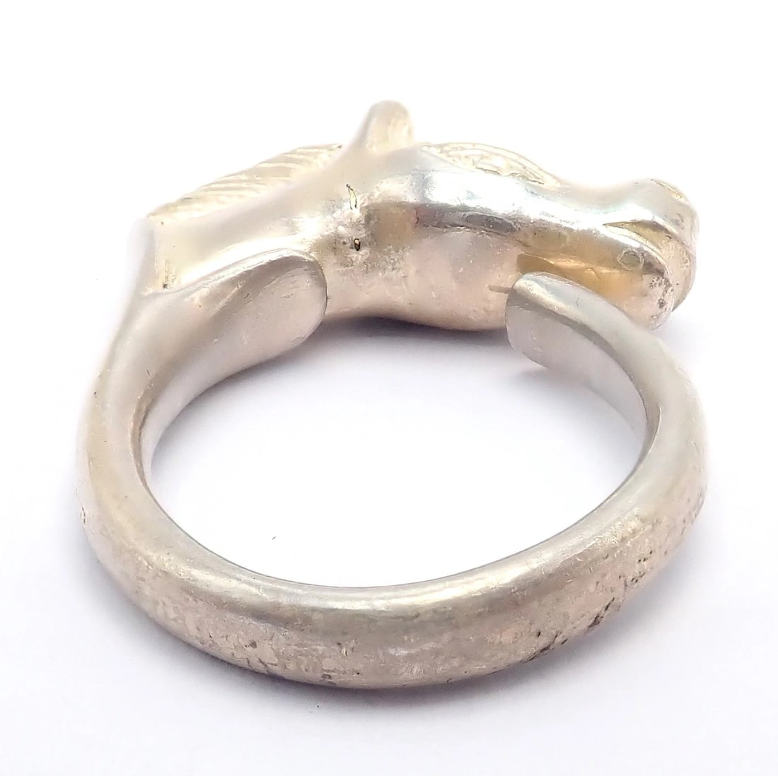 Authentic! Hermes Silver Horse Cheval Band Ring - 3
