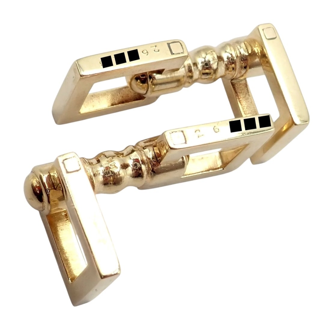Rare! Vintage Cartier 14k Yellow Gold Square Spring Clasp Cufflinks 1960's - 5