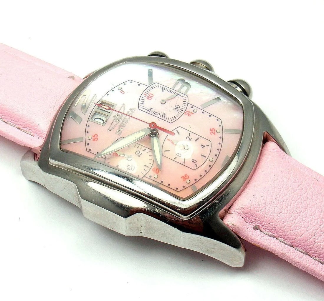 Rare! Invicta Large Dragon Lupah Pink Mother of Pearl Quartz Mens Watch 2467 - 6