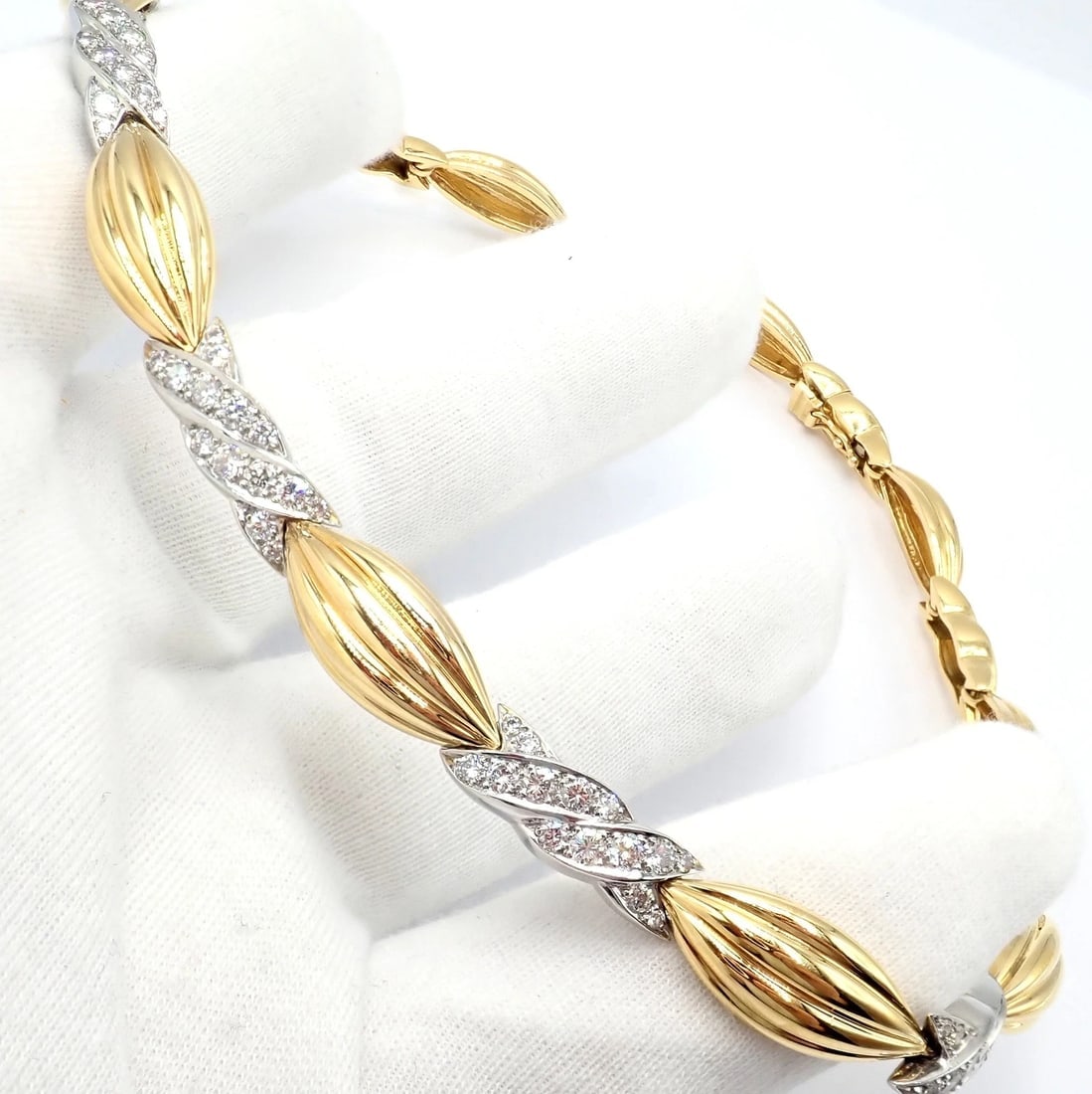 Authentic! Tiffany & Co 18k Yellow + White Gold 4ct Diamond Candy Necklace - 3