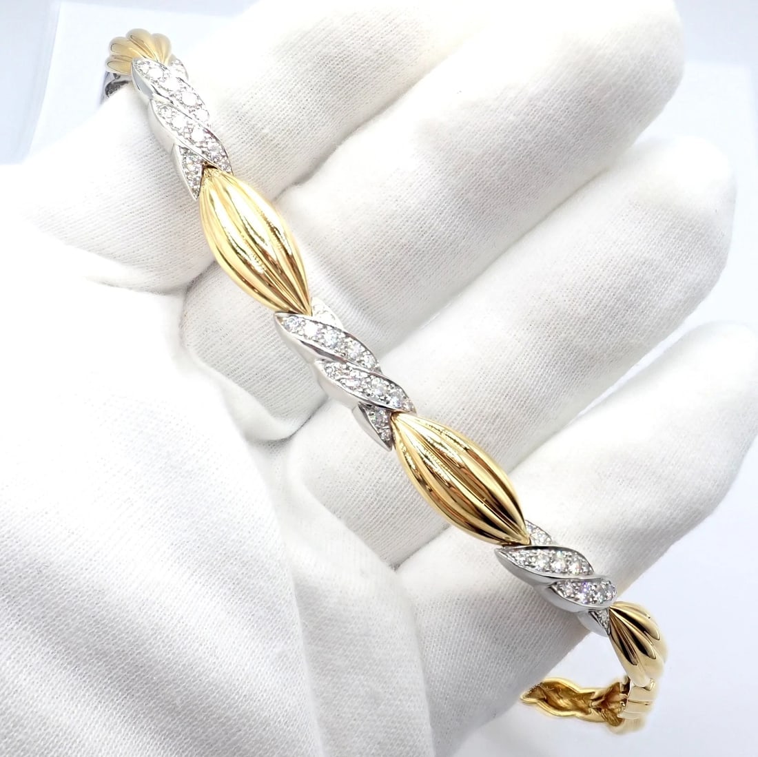 Authentic! Tiffany & Co 18k Yellow + White Gold 4ct Diamond Candy Necklace - 5