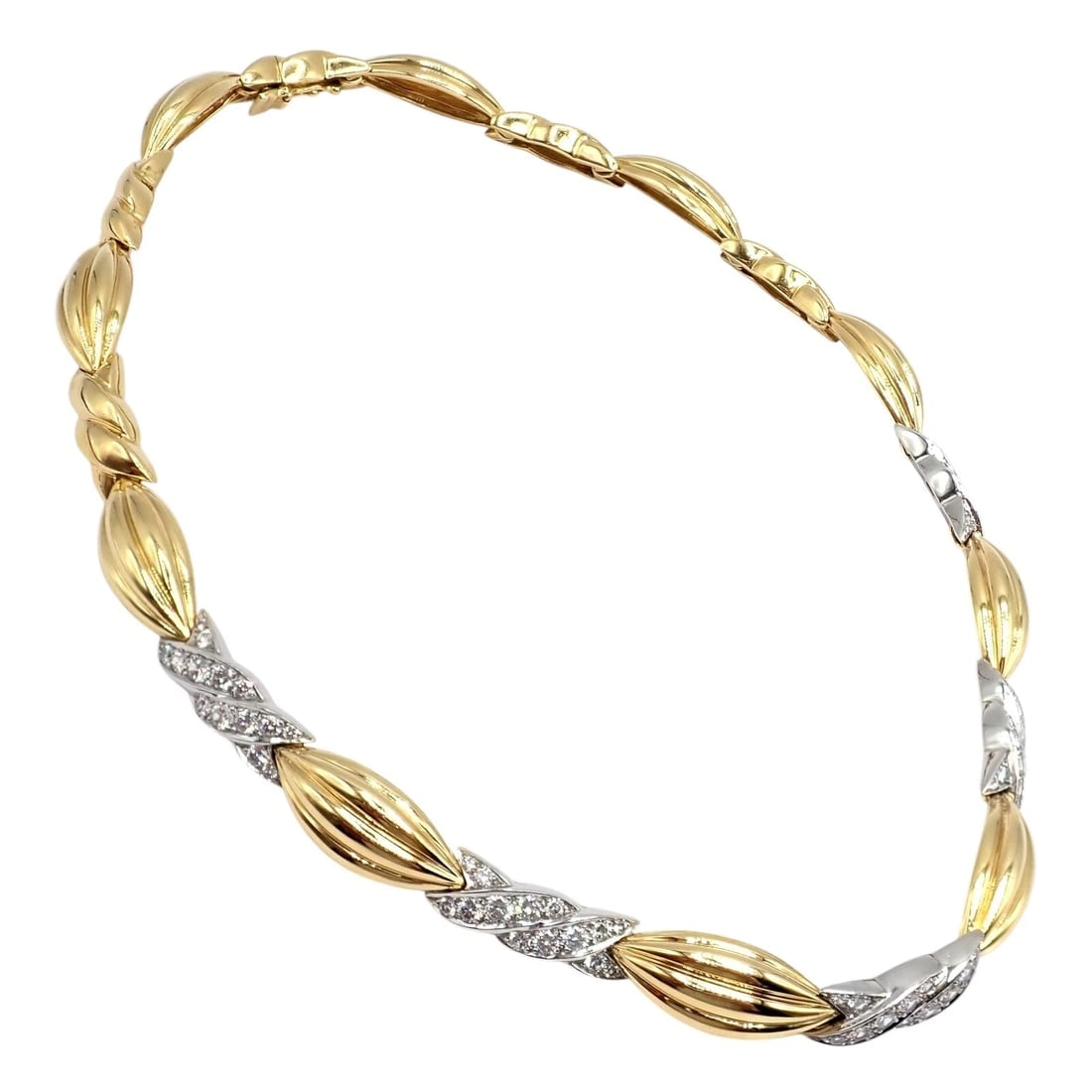 Authentic! Tiffany & Co 18k Yellow + White Gold 4ct Diamond Candy Necklace - 7