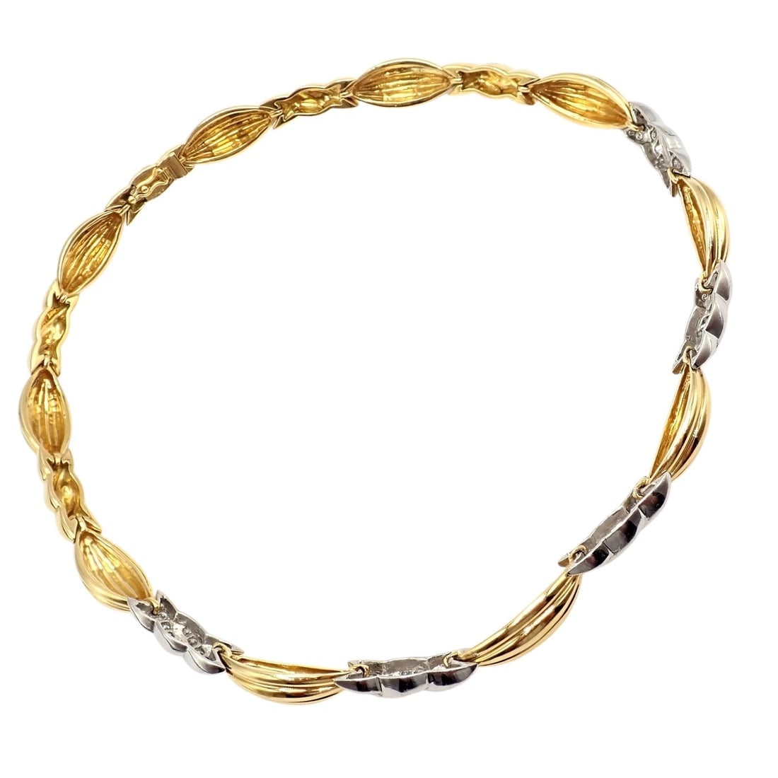 Authentic! Tiffany & Co 18k Yellow + White Gold 4ct Diamond Candy Necklace - 8