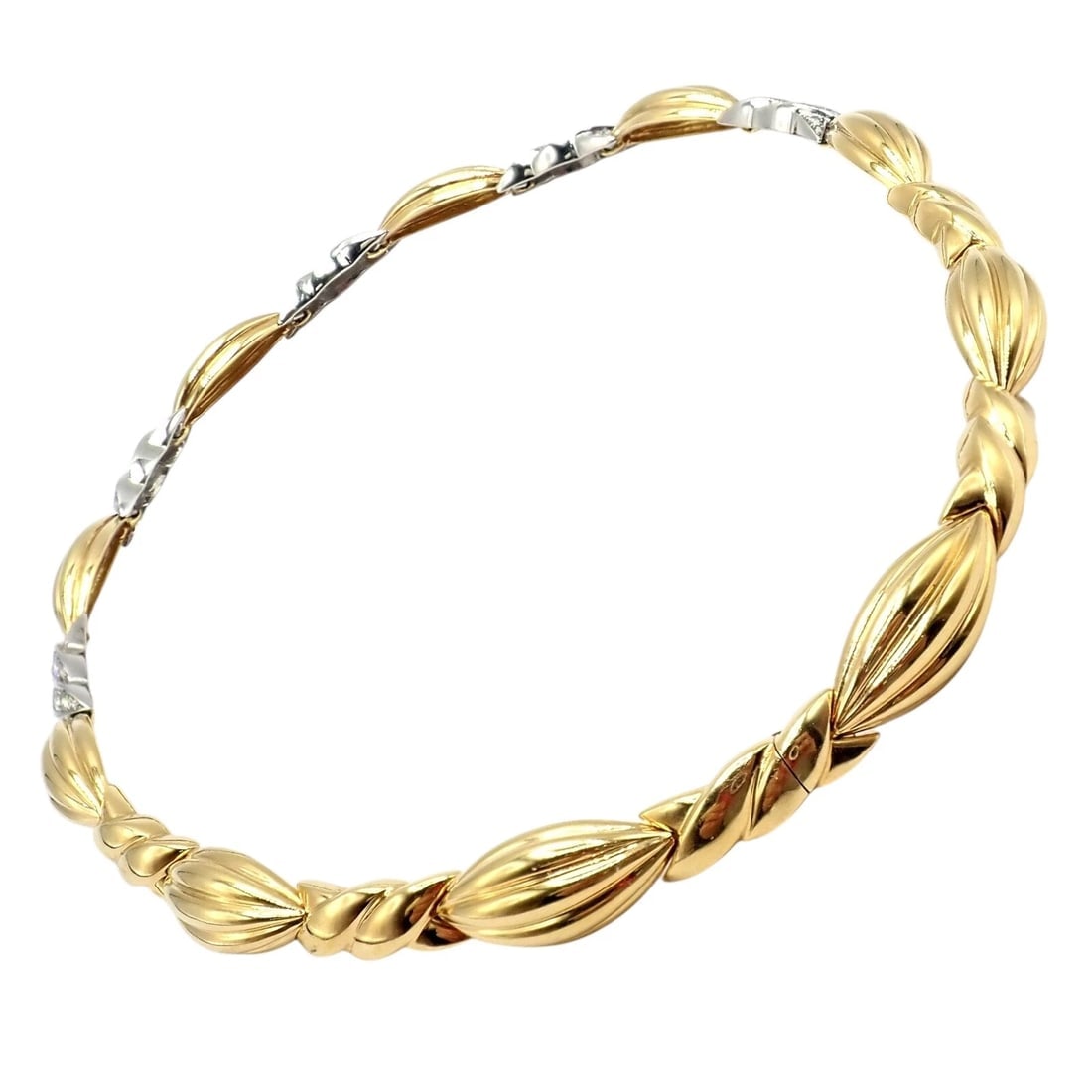 Authentic! Tiffany & Co 18k Yellow + White Gold 4ct Diamond Candy Necklace - 9