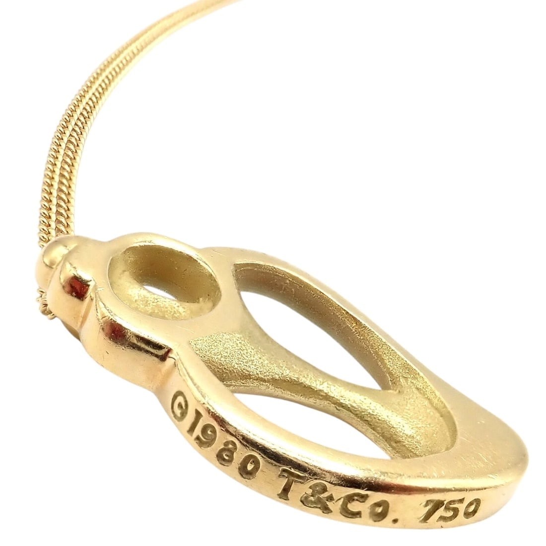 Authentic! Vintage Tiffany & Co 18K Yellow Gold Sea Shell Pendant Necklace 1980 - 7
