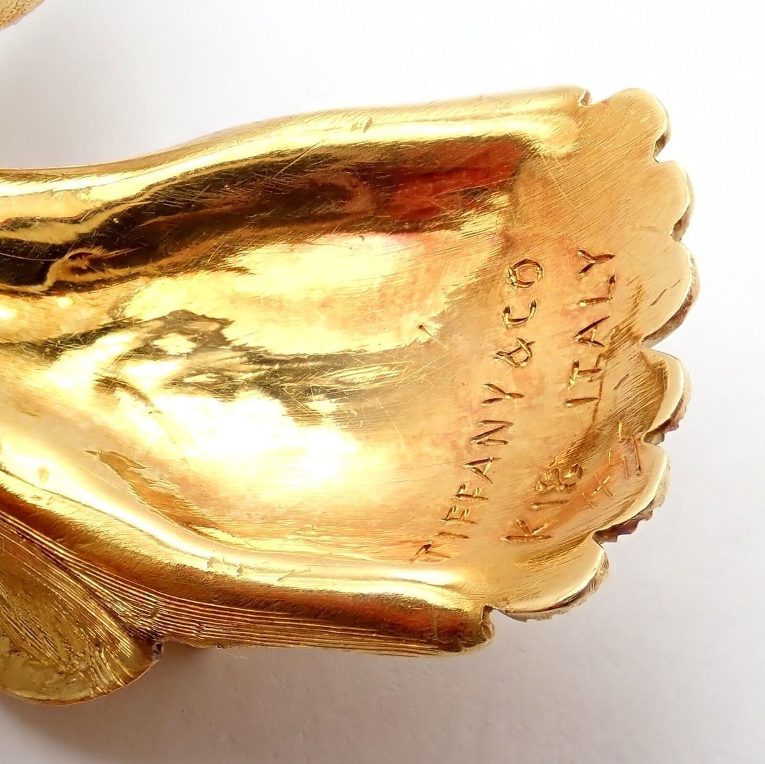 Vintage Tiffany & Co 18k Yellow Gold Large Orchid Calla Lily Pin Brooch 1950s - 4