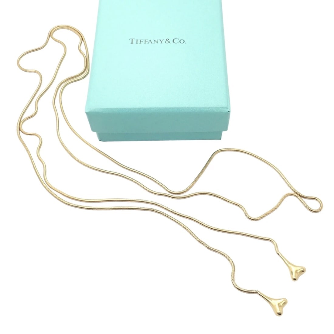 Authentic! Vintage Tiffany & Co 18k Yellow Gold 51" Extra Long Ginkgo Necklace - 2